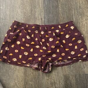 PINK Victoria's Secret Purple Donut Print Sleep Shorts
